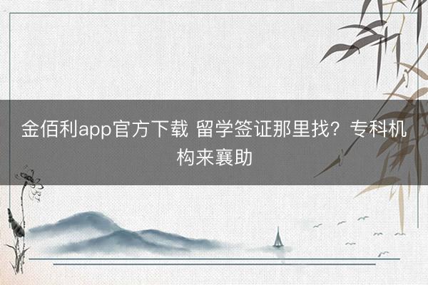 金佰利app官方下载 留学签证那里找？专科机构来襄助
