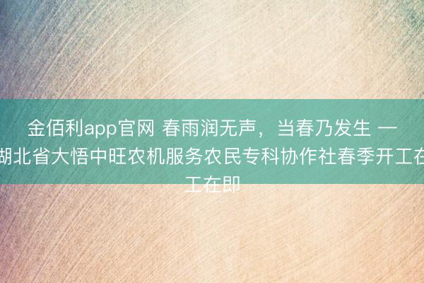 金佰利app官网 春雨润无声，当春乃发生 ——湖北省大悟中旺农机服务农民专科协作社春季开工在即