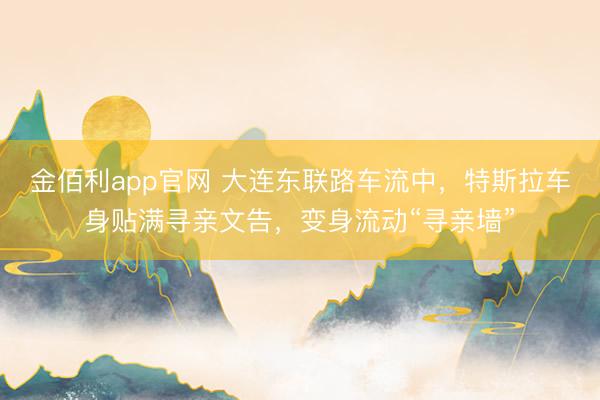 金佰利app官网 大连东联路车流中，特斯拉车身贴满寻亲文告，变身流动“寻亲墙”