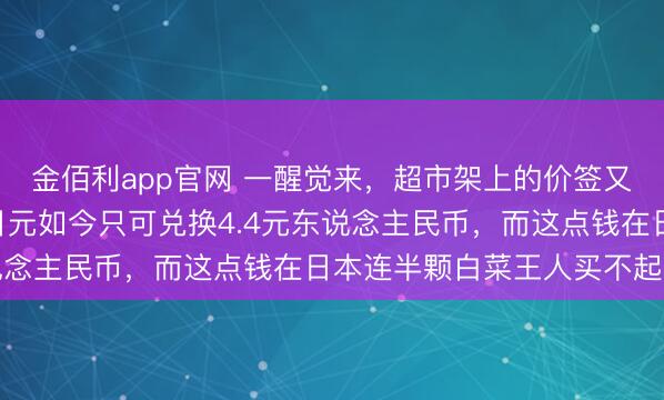 金佰利app官网 一醒觉来，超市架上的价签又刷新了判辨——100日元如今只可兑换4.4元东说念主民币，而这点钱在日本连半颗白菜王人买不起。货